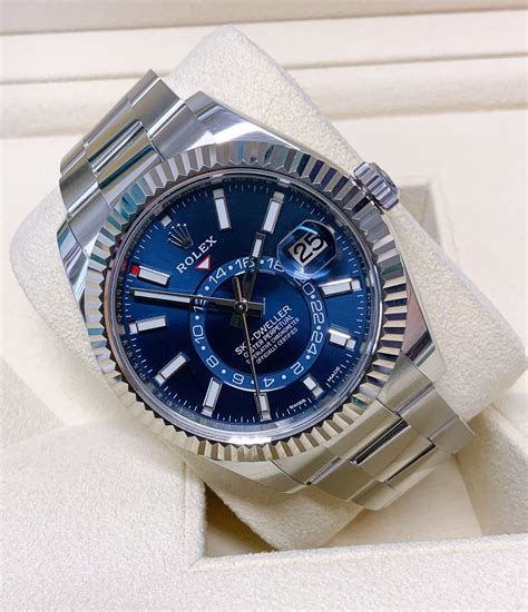 rolex blue sky dweller|rolex sky dweller price used.